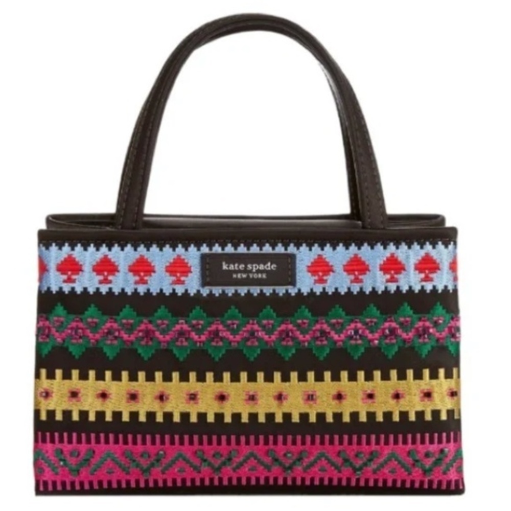 Kate Spade MANHATTAN CARNIVAL FAIR ISLE Purse Mini Tote with Crossbody Strap